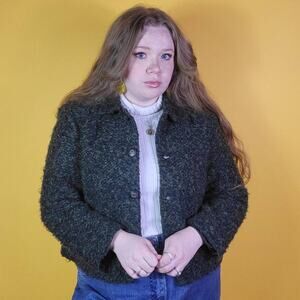 Fuzzy Goblincore Knit Jacket Cardigan Sweater, 12